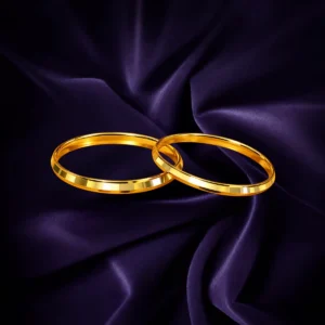 Flat polished gold coated 92.5 silver kadas for men