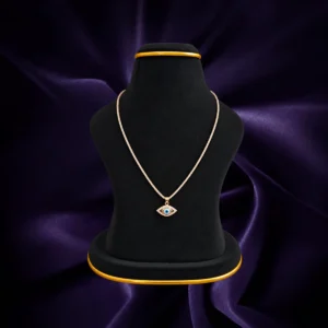 Eye design pendant chain with blue and white detailing
