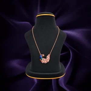 Peacock fancy chain with blue green and pink stone detailing