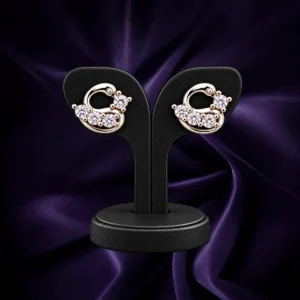 Swan-shaped design studs for girls in 92.5 sterling silver
